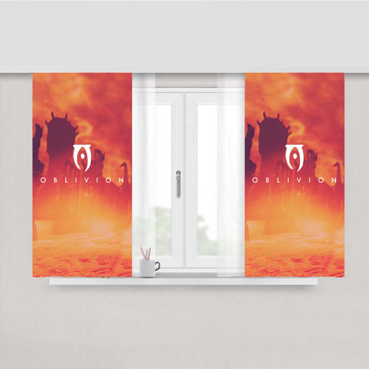 Oblivion Peach Skin Window Curtains