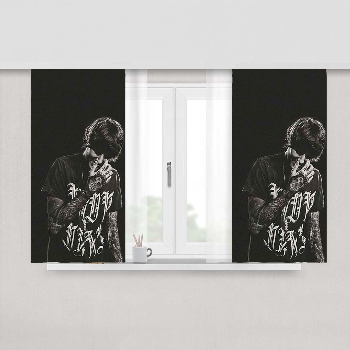 Oliver Sykes Bring Me The Horizon Peach Skin Window Curtains