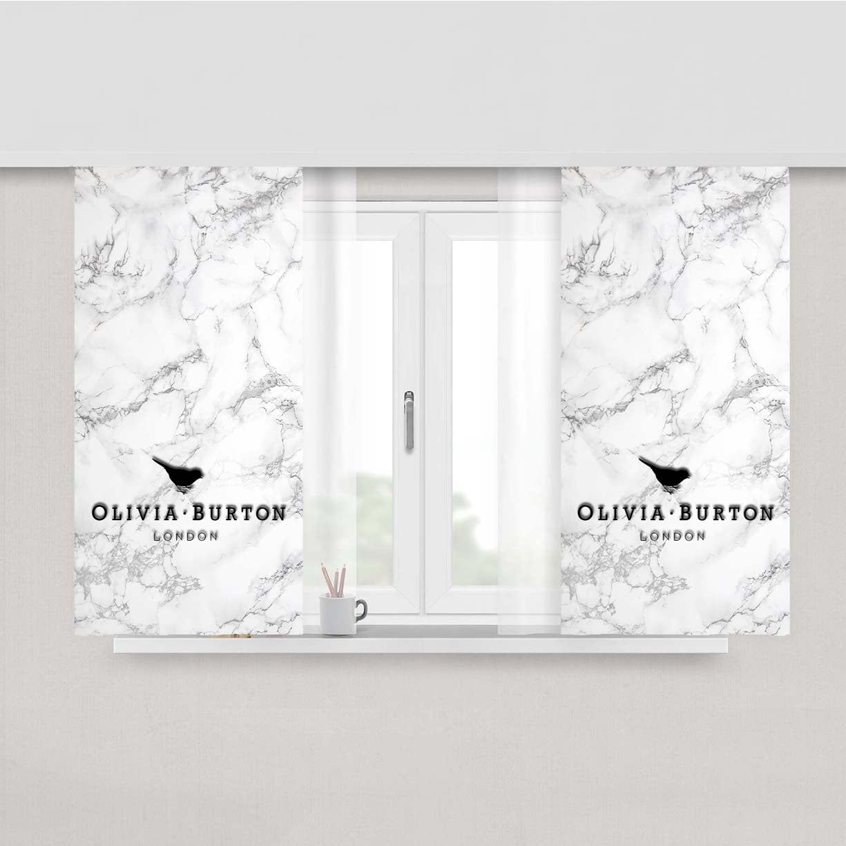 Olivia Burton London Marble Peach Skin Window Curtains