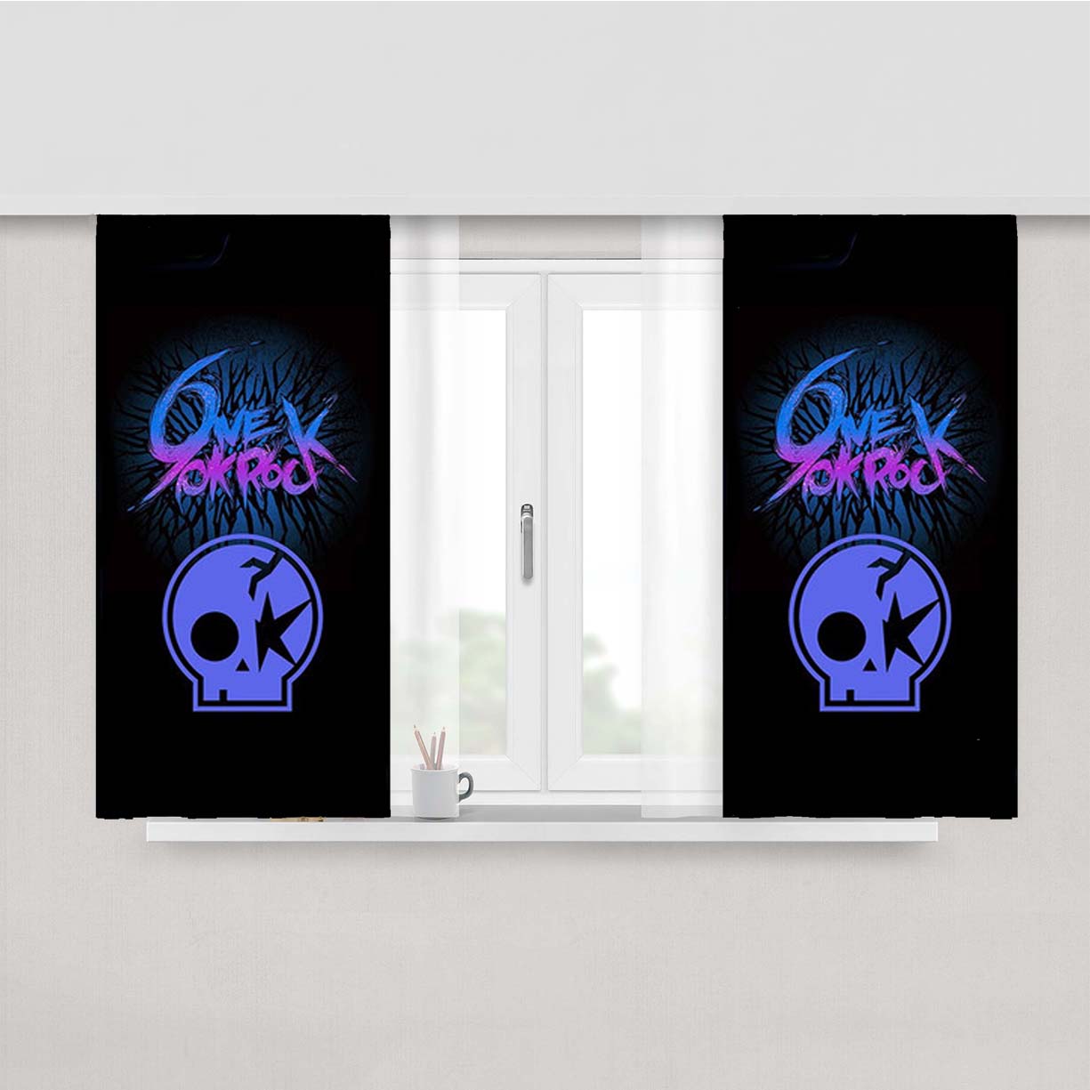 One Ok Rock Band Peach Skin Window Curtains
