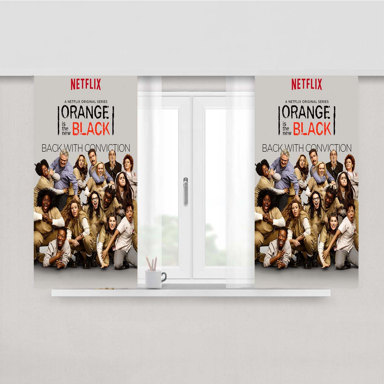 Orange Is The New Black Po Peach Skin Window Curtains