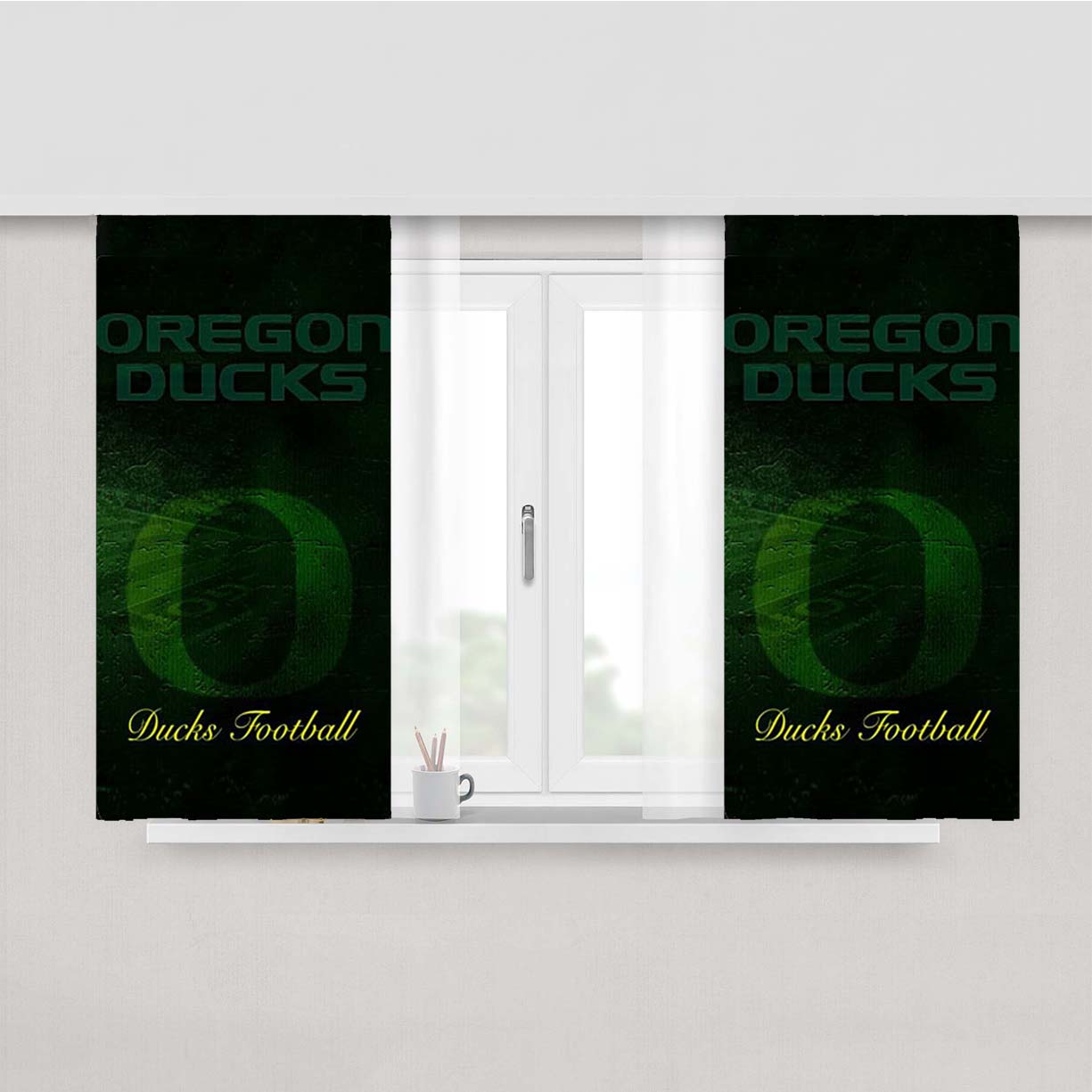 Oregon Ducks Football Peach Skin Window Curtains