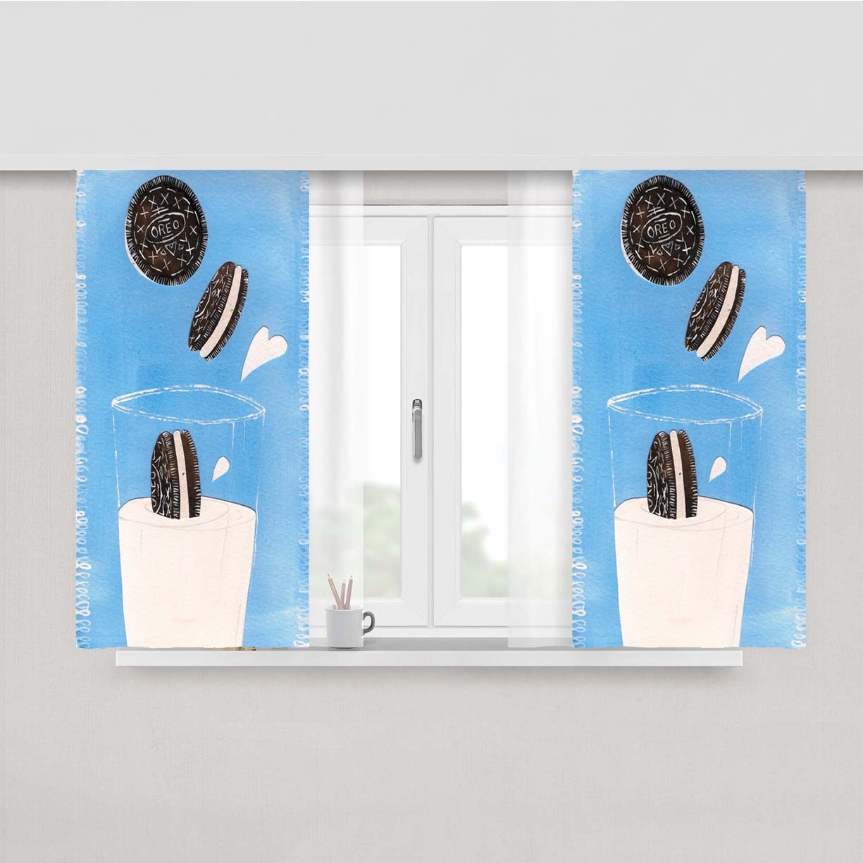 Oreo Pops Peach Skin Window Curtains
