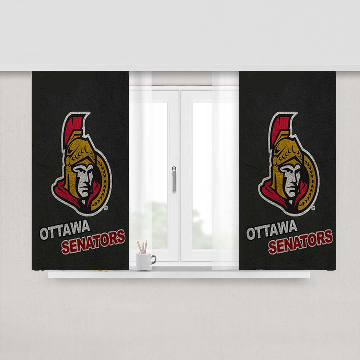 Ottawa Senators Peach Skin Window Curtains