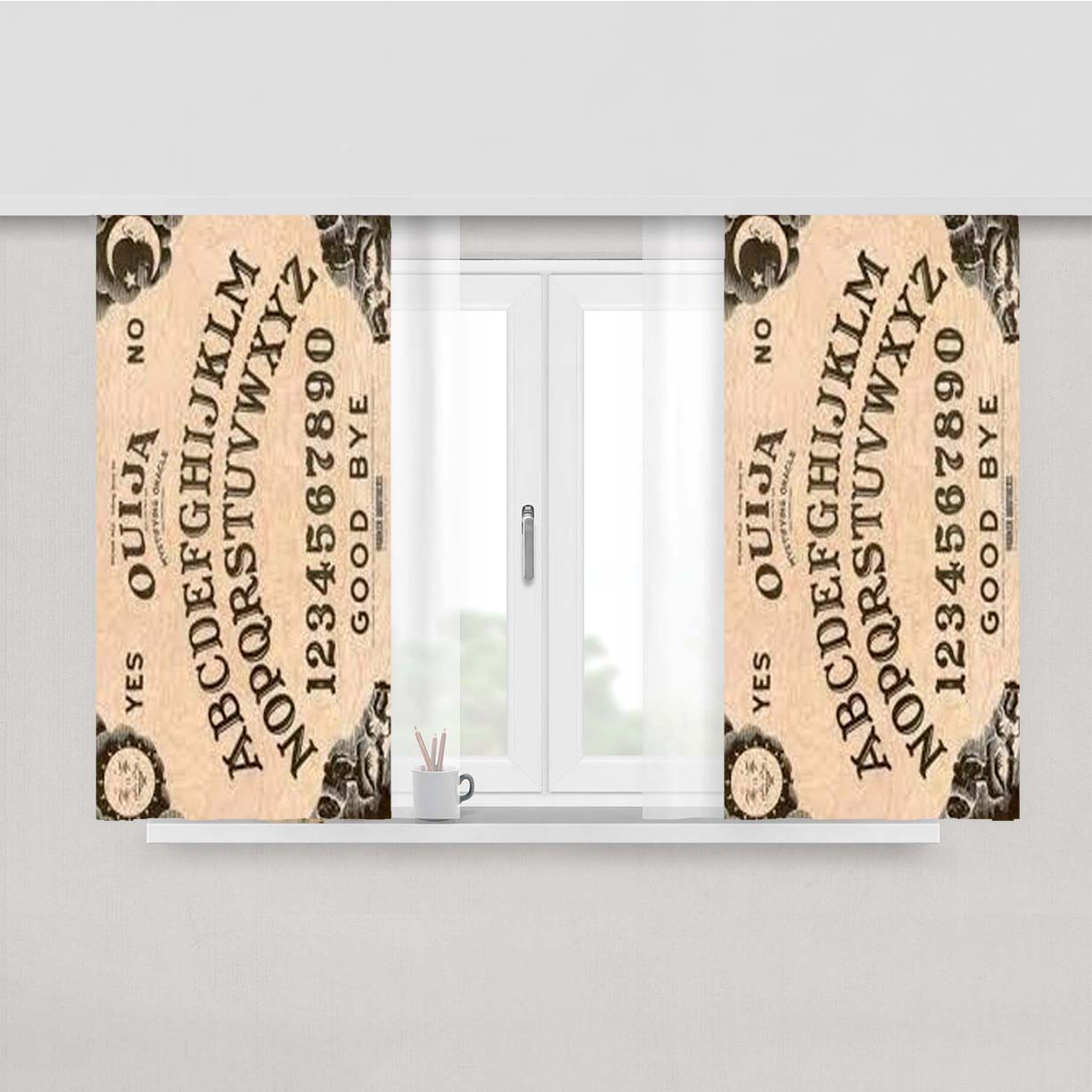 Ouija Board Peach Skin Window Curtains