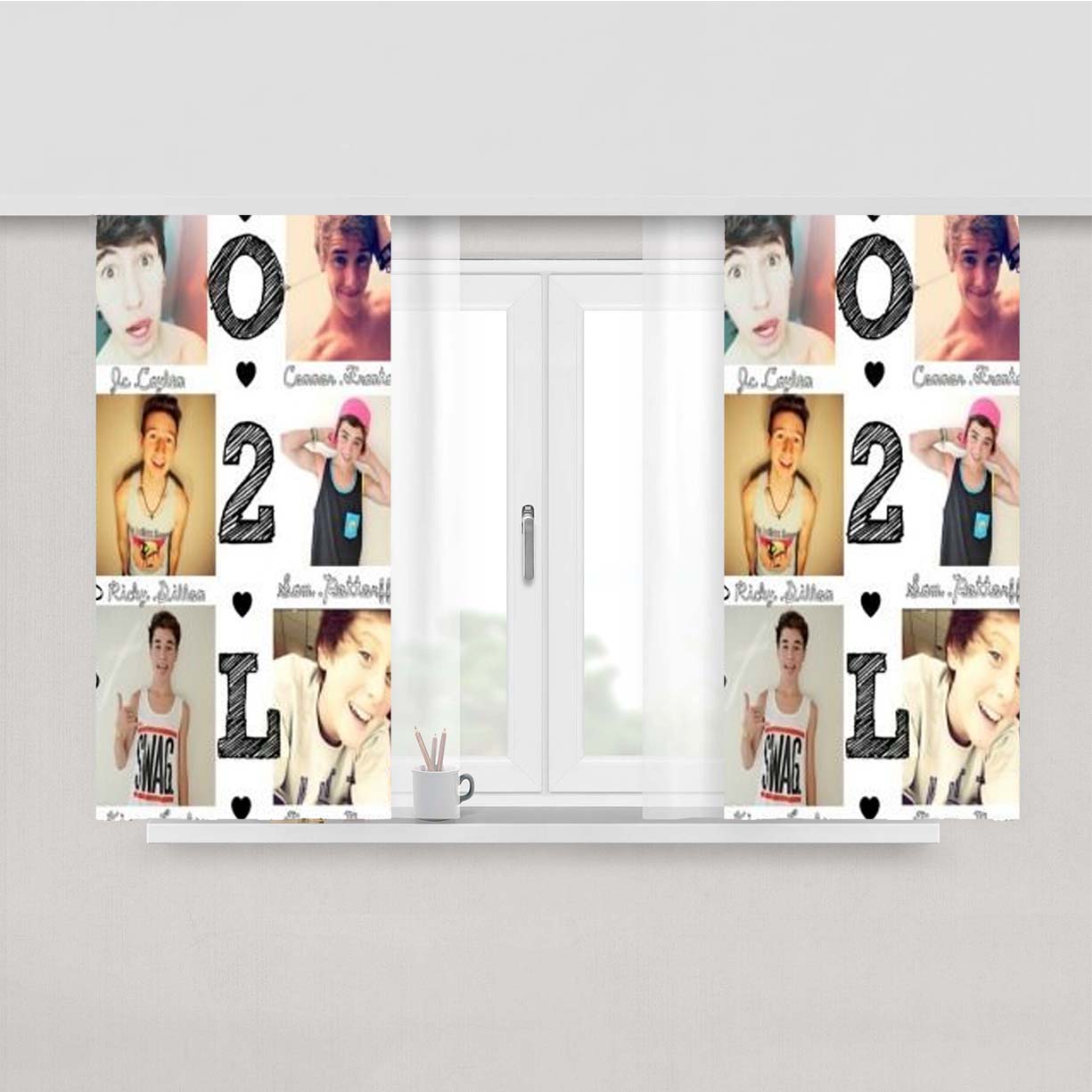 Our Second Life Band Peach Skin Window Curtains