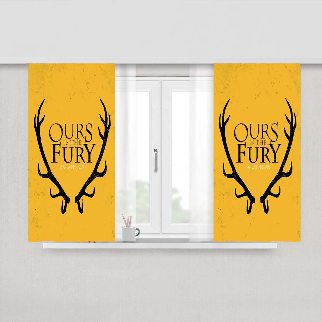 Ours Is The Fury Baratheon Game Of Thrones Wallpaper Peach Skin Window Curtains