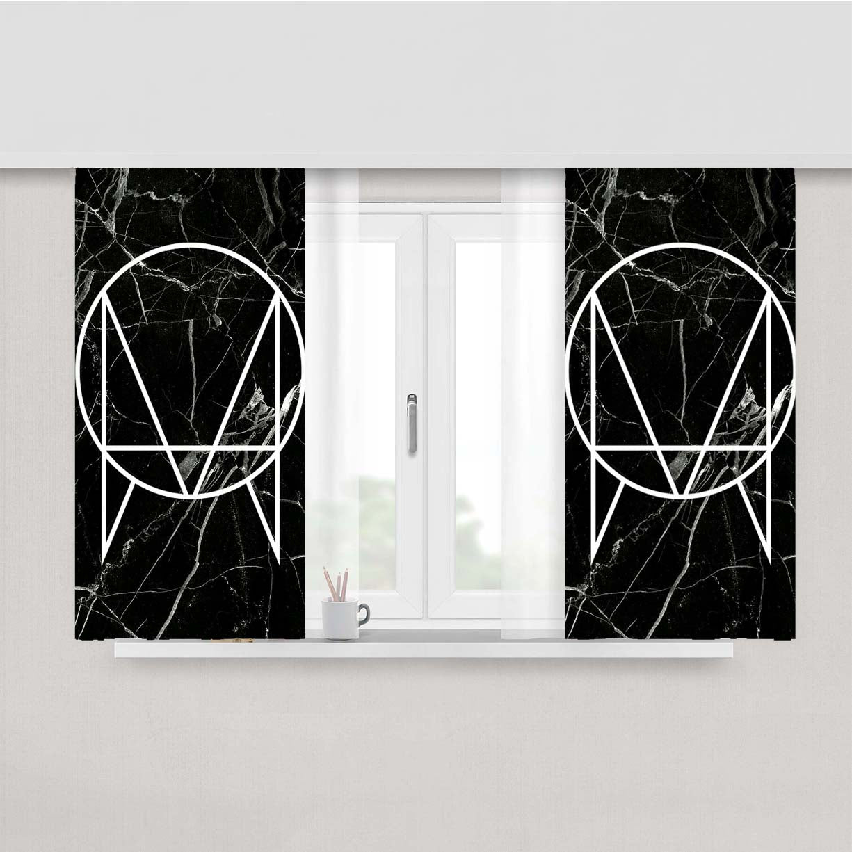 Owsla Marble Peach Skin Window Curtains