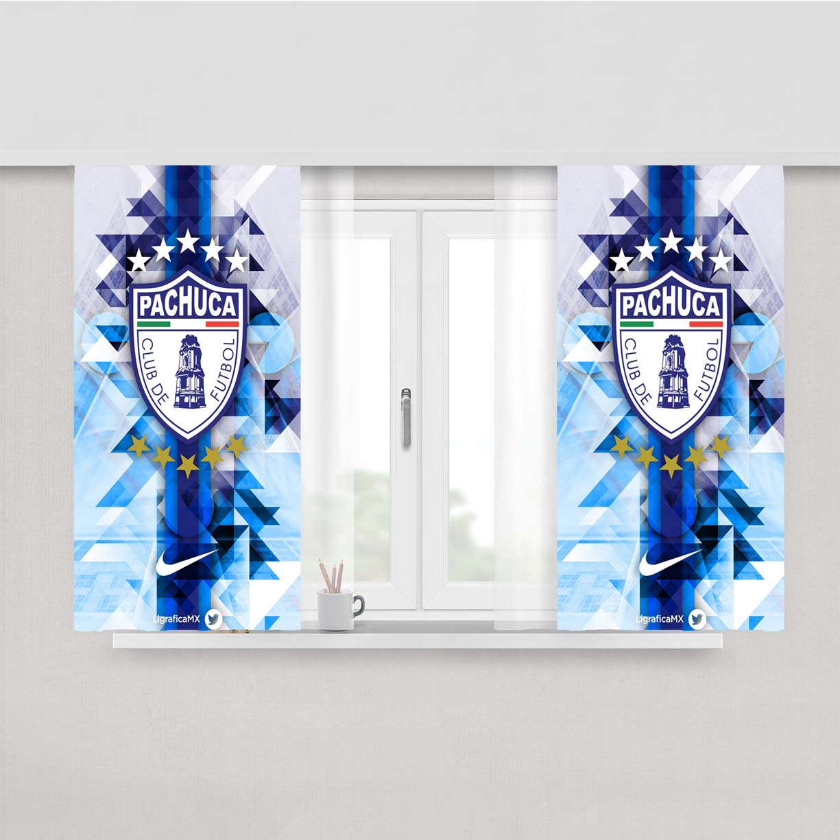 Pachuca Club De Futbol Peach Skin Window Curtains