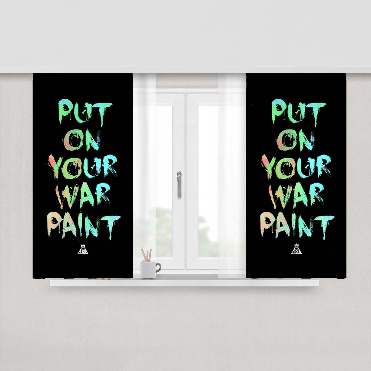 Paint On Your War Paint Fall Out Boy Peach Skin Window Curtains