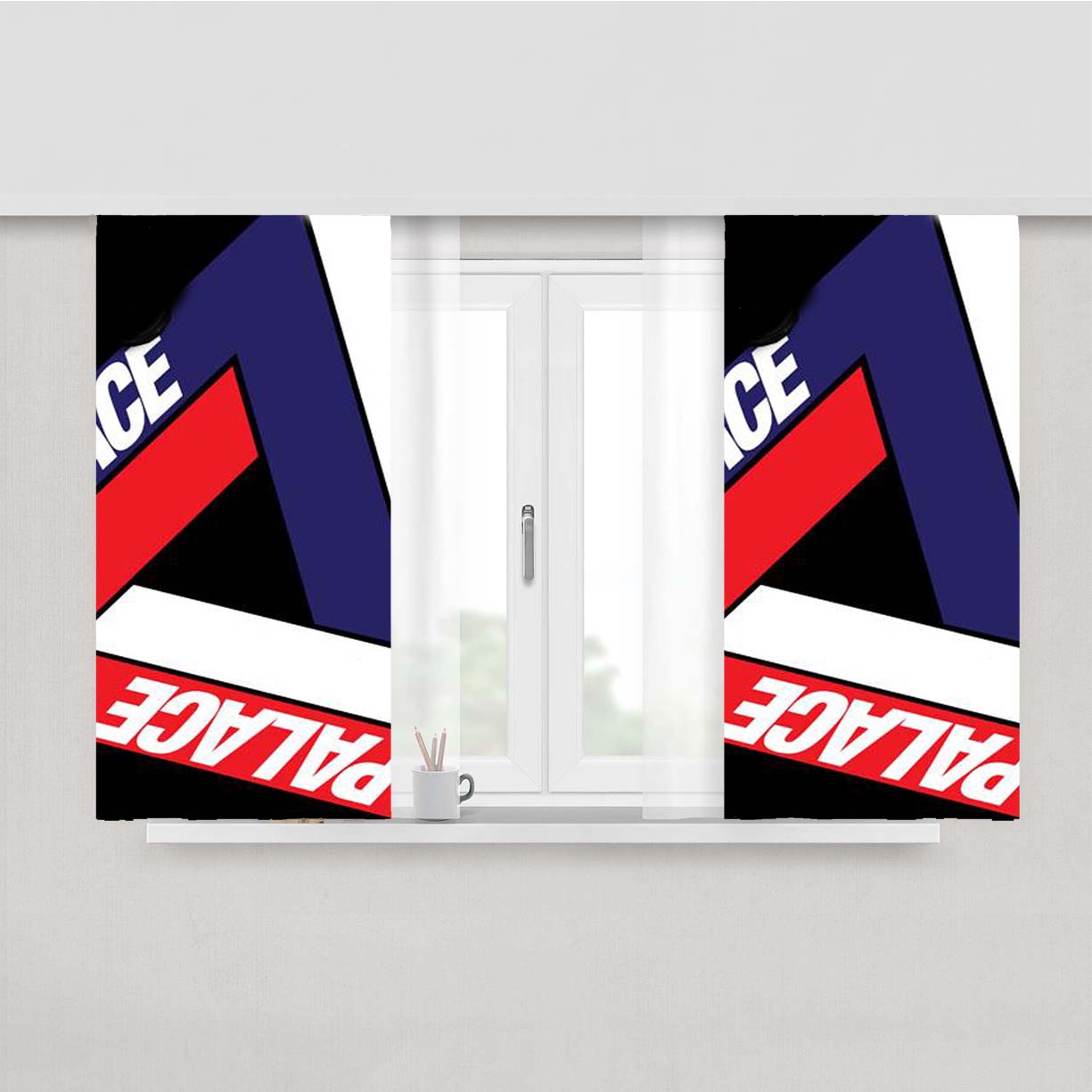 Palace Logo Wallpaper Peach Skin Window Curtains