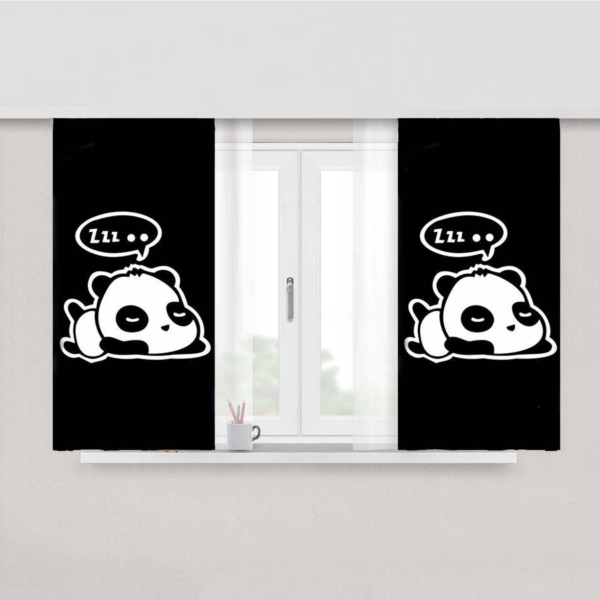 Panda Peach Skin Window Curtains