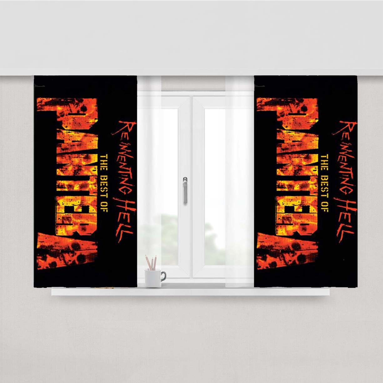 Pantera Reinventing Hell Peach Skin Window Curtains