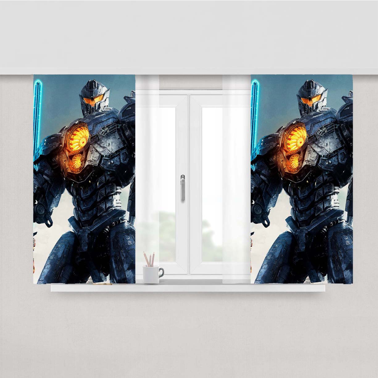 Pasific Rim Uprising Jeager Gipsy Avanger Peach Skin Window Curtains