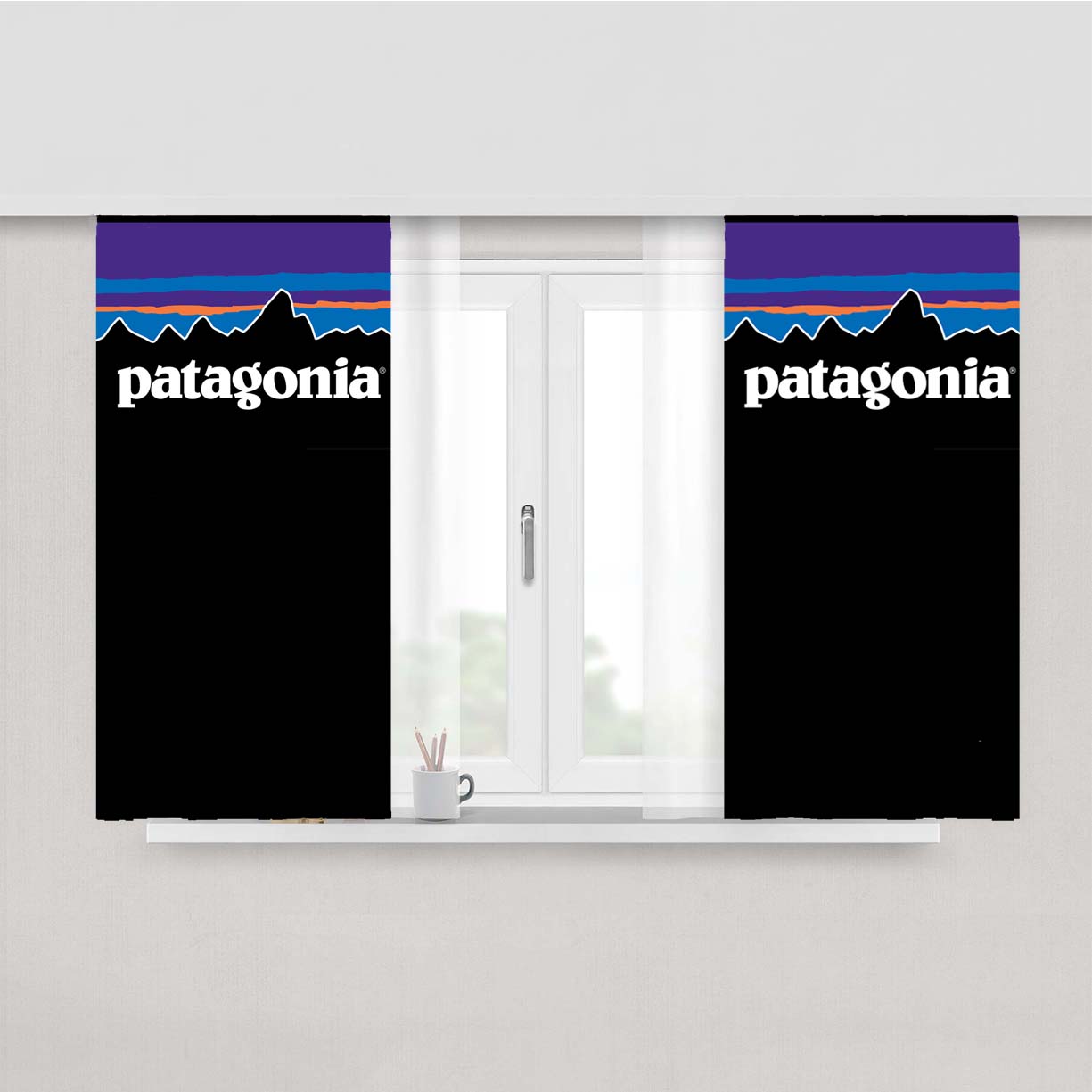 Patagonia Fitz Roy Peach Skin Window Curtains