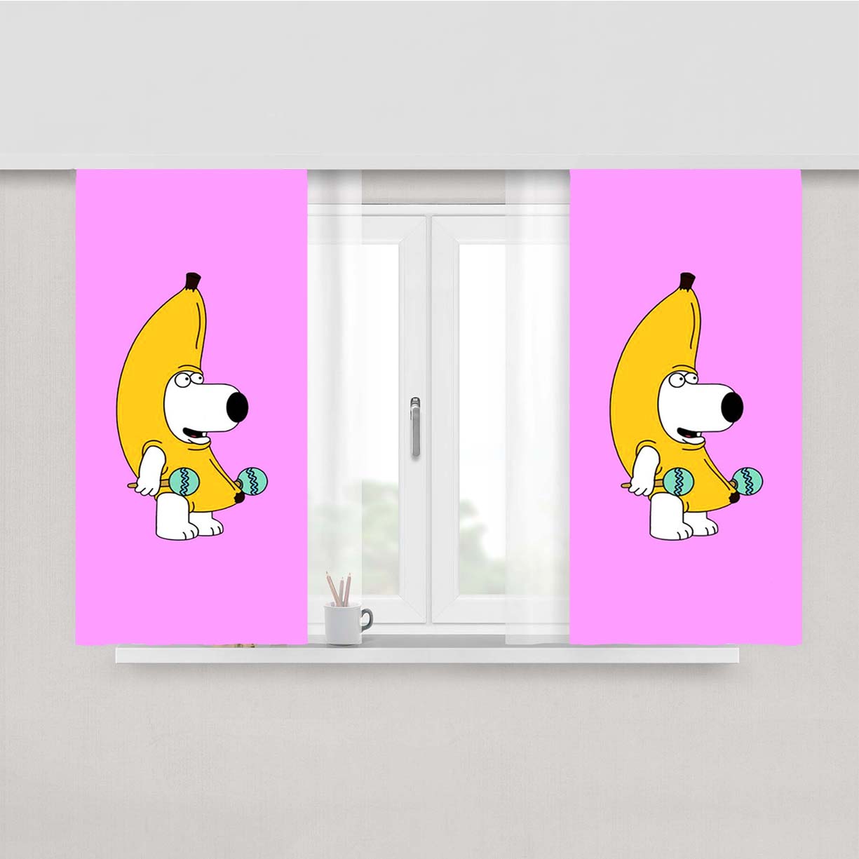 Peanut Butter Jelly Time Family Guy Peach Skin Window Curtains