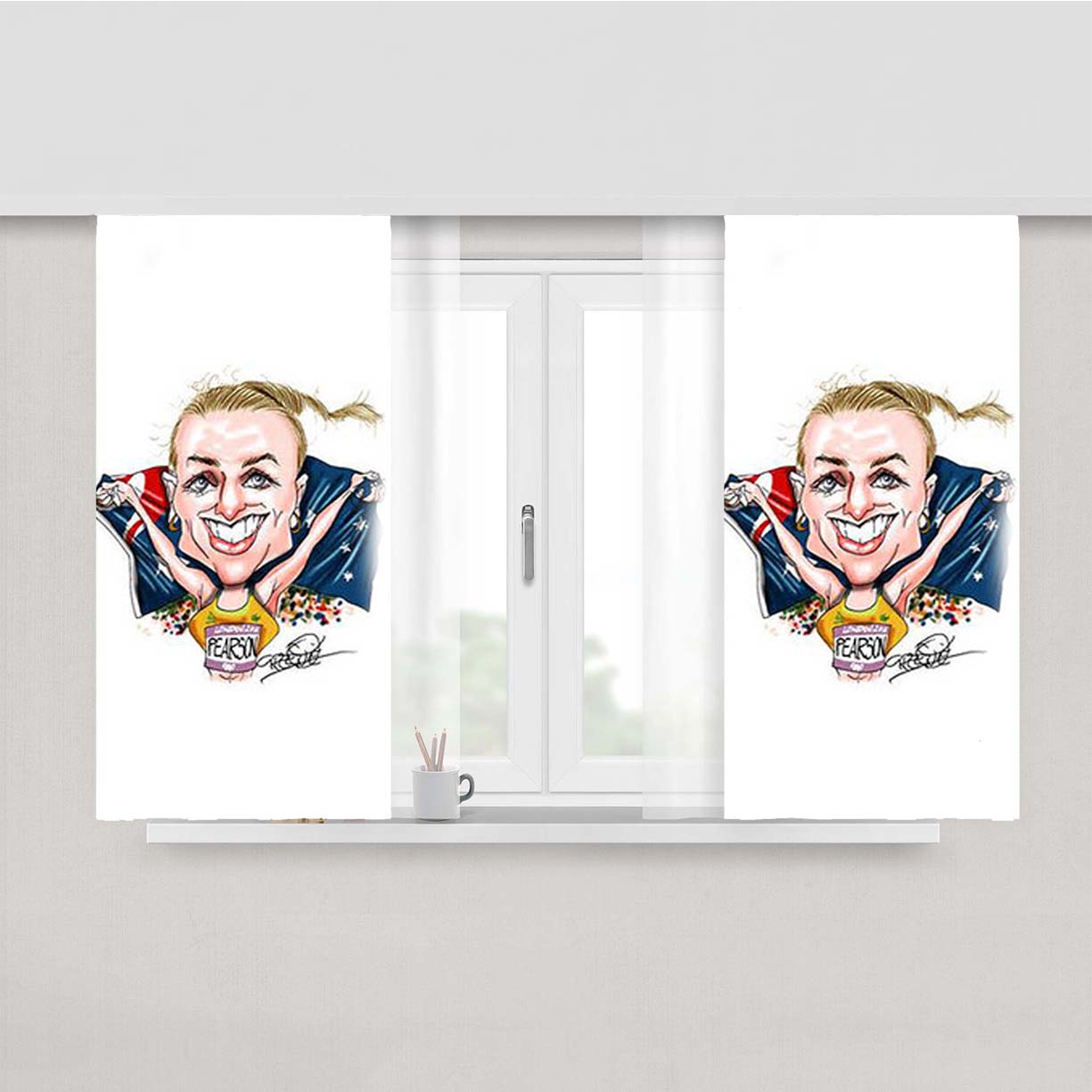 Pearson Caricature Peach Skin Window Curtains
