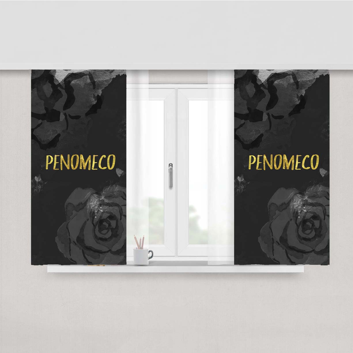 Penomeco Flower Peach Skin Window Curtains