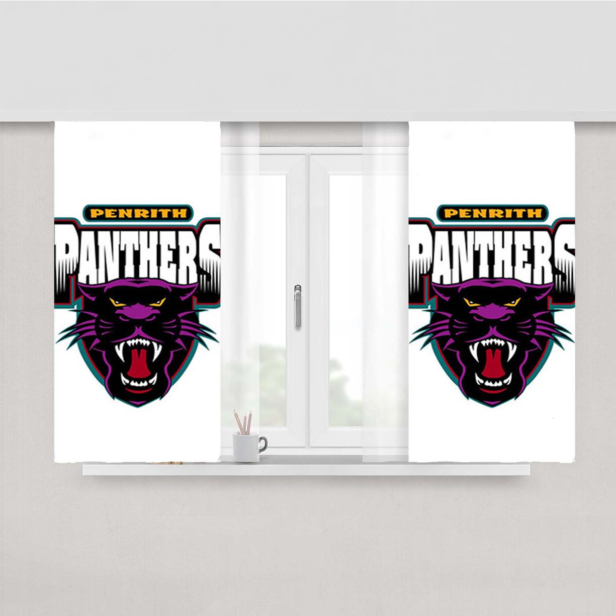 Penrith Panthers Peach Skin Window Curtains