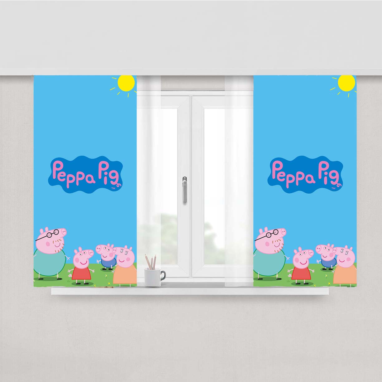 Peppa Pig Peach Skin Window Curtains