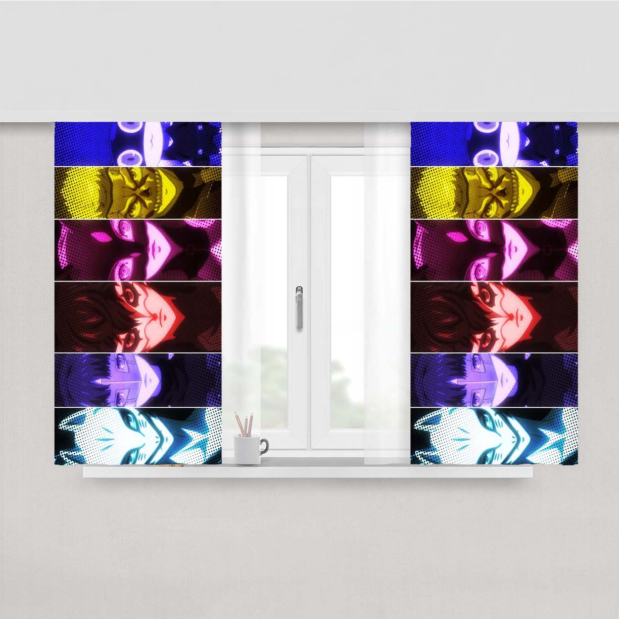 Persona Characters Peach Skin Window Curtains