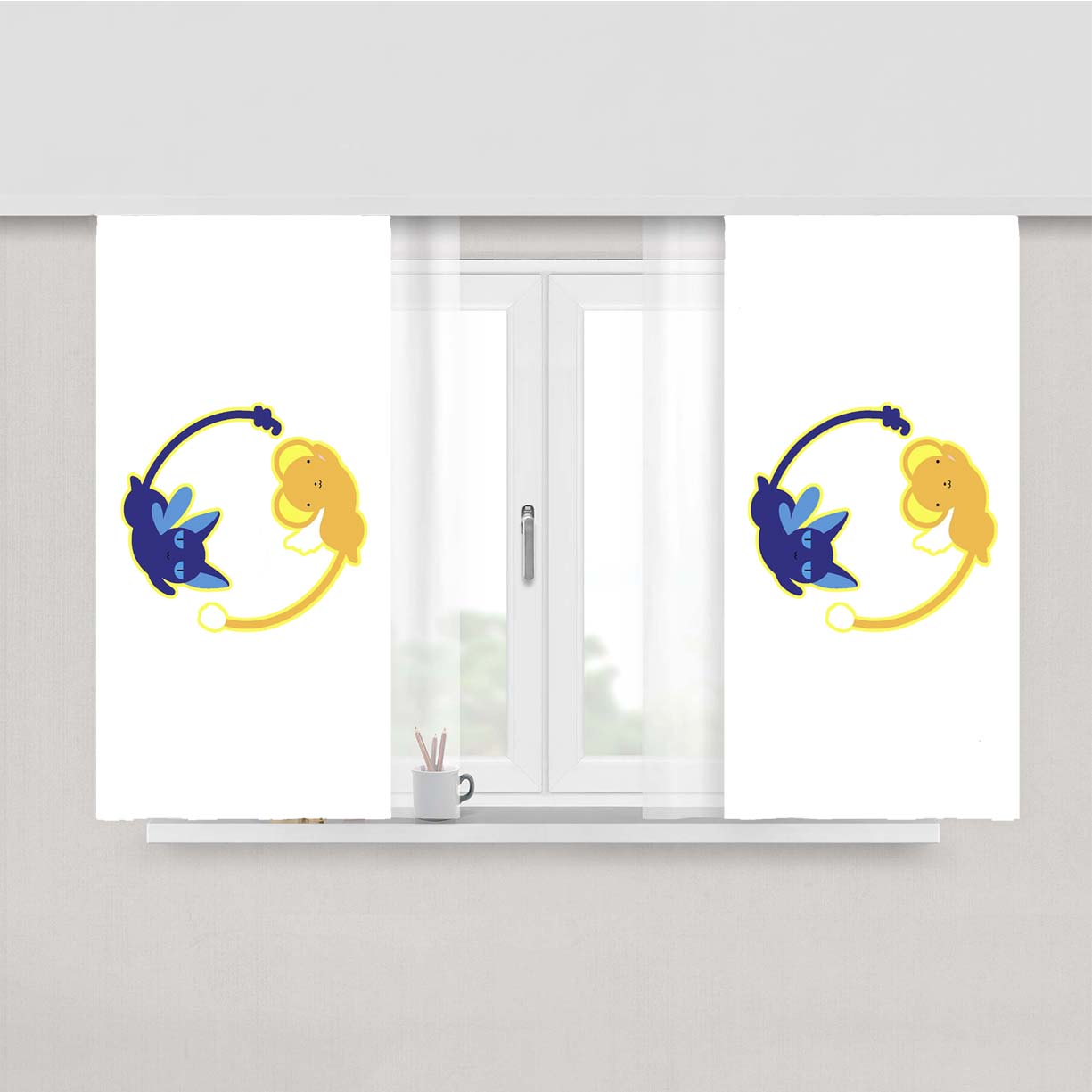 Pet Of Sakura Card Captor Peach Skin Window Curtains