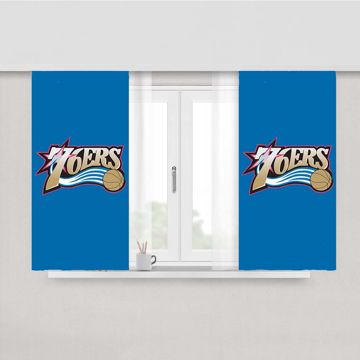 Philadelphia 76Ers Peach Skin Window Curtains