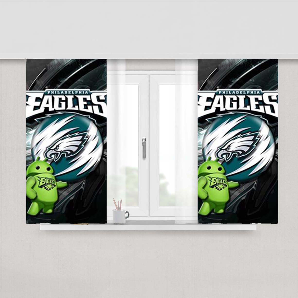 Philadelphia Eagles Android Peach Skin Window Curtains