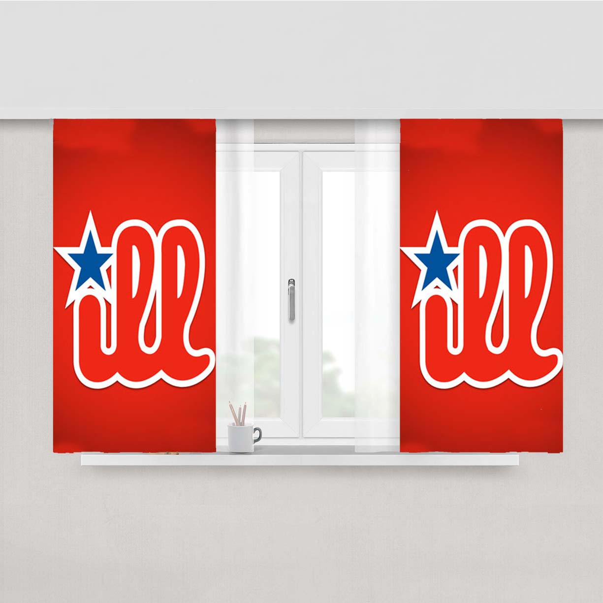 Phillies Ill Peach Skin Window Curtains