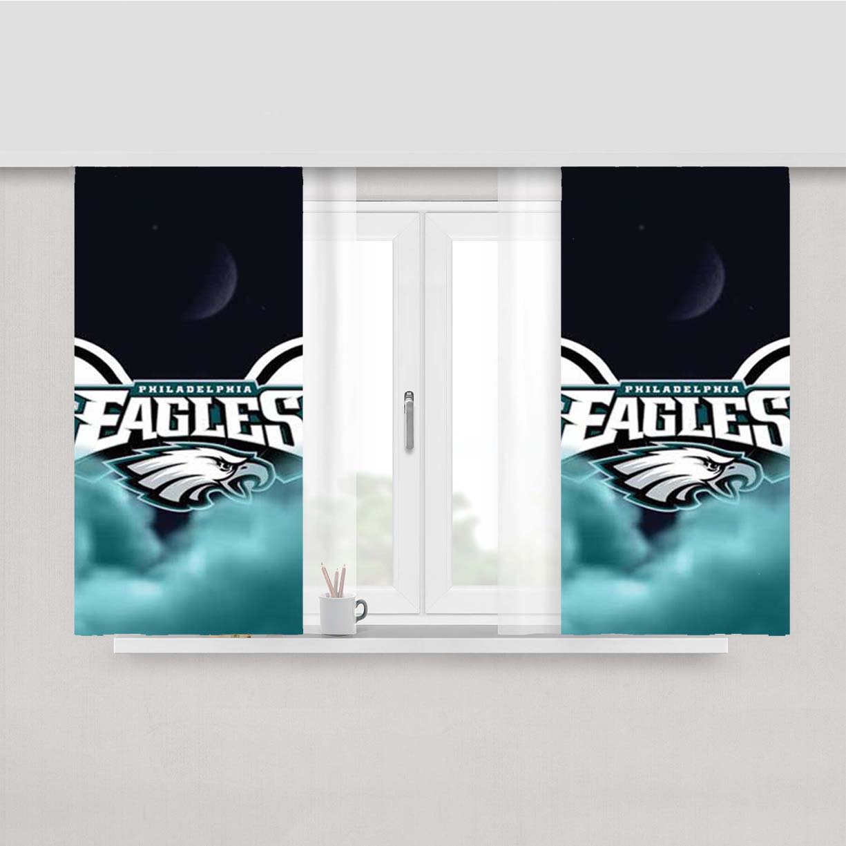 Philly Eagles Logo Clouds Peach Skin Window Curtains