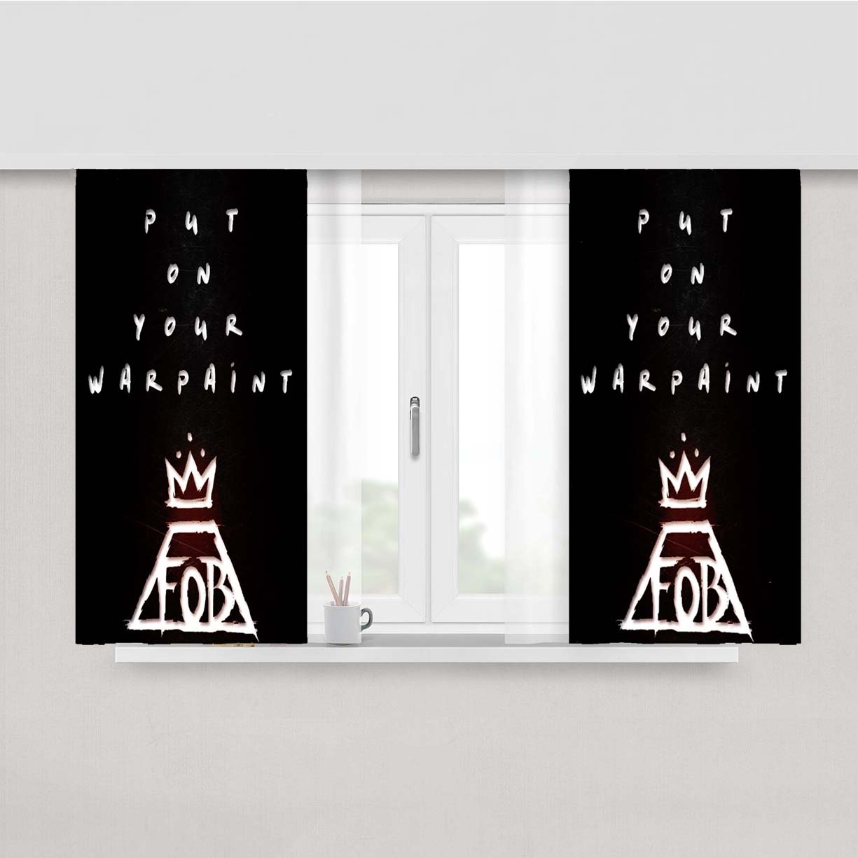 Phoenix Fall Out Boy Peach Skin Window Curtains