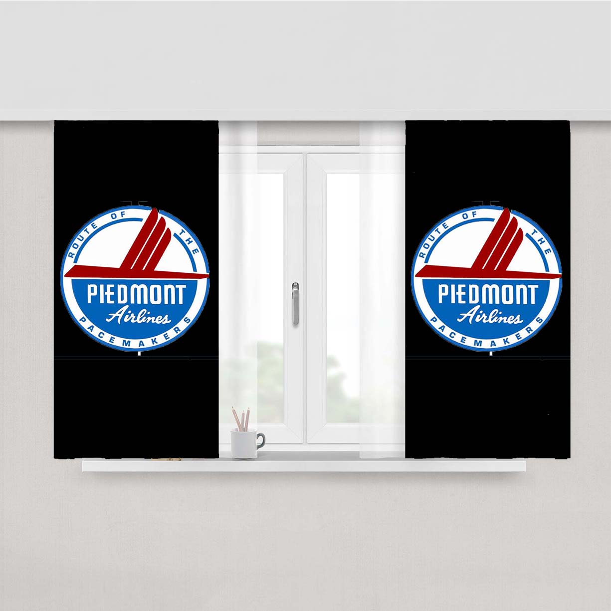 Piedmont Airlines Logo Fly Airplane Peach Skin Window Curtains