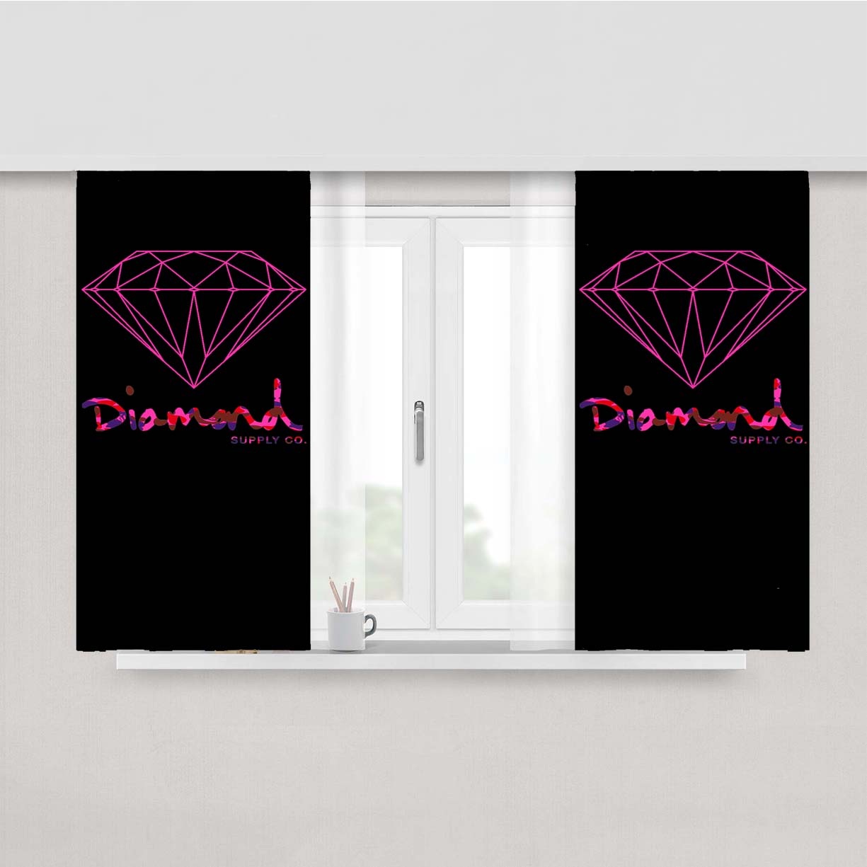 Pink Diamond Supply Co Peach Skin Window Curtains