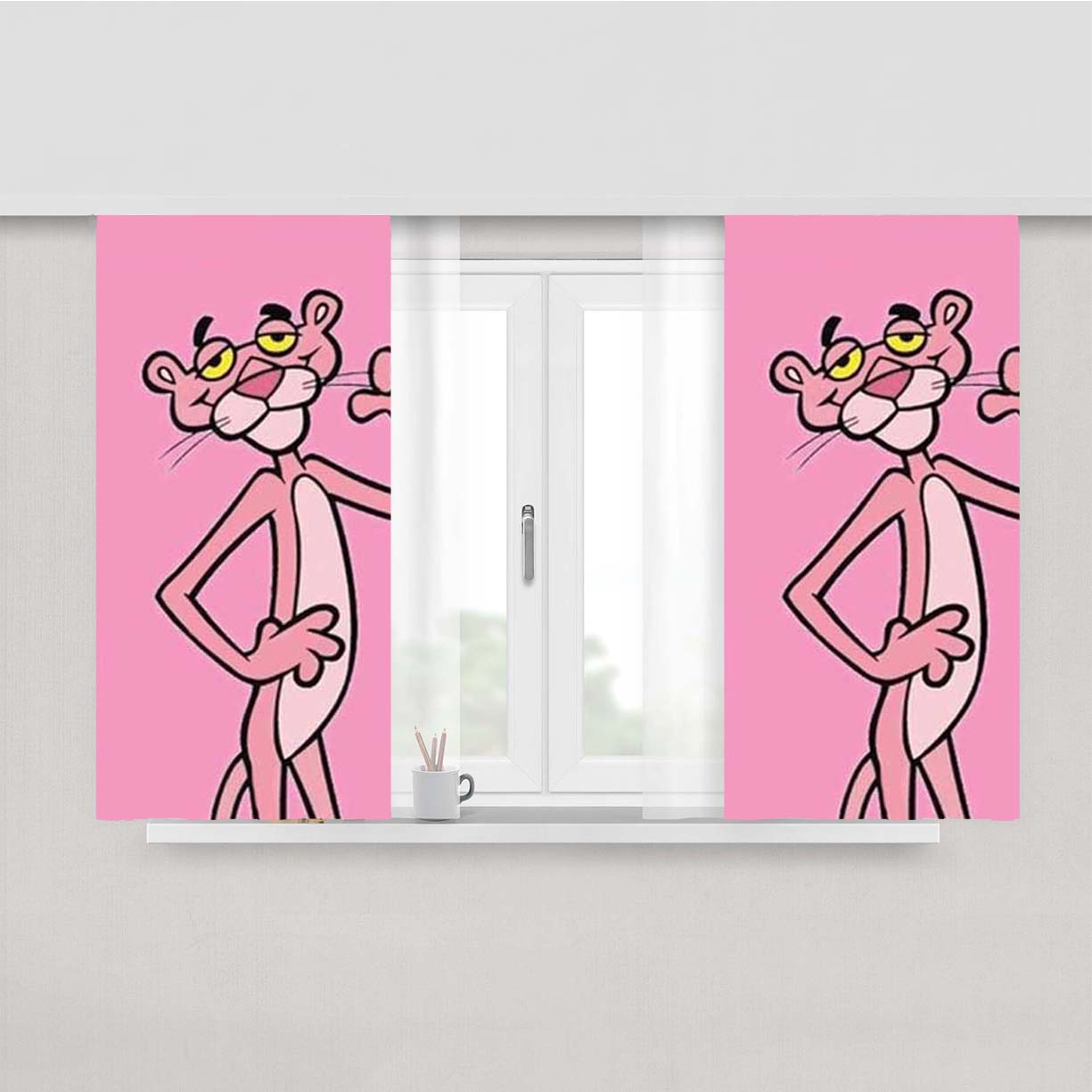Pink Panther Tall Peach Skin Window Curtains