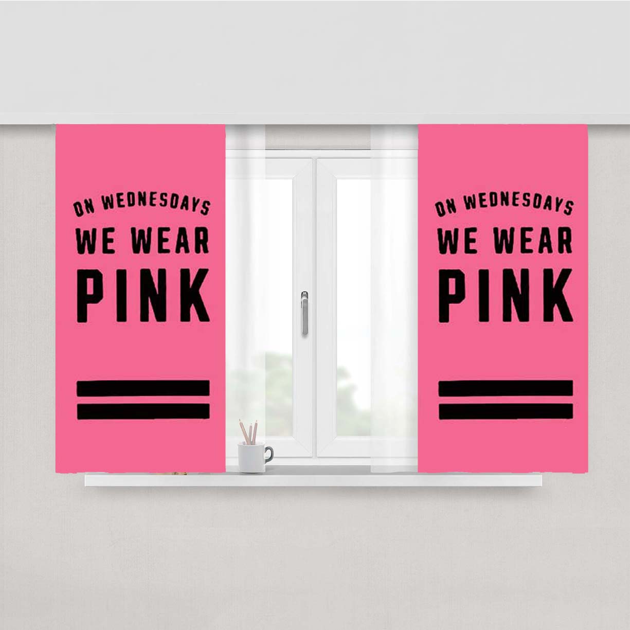 Pink Quote Wednesdays Peach Skin Window Curtains