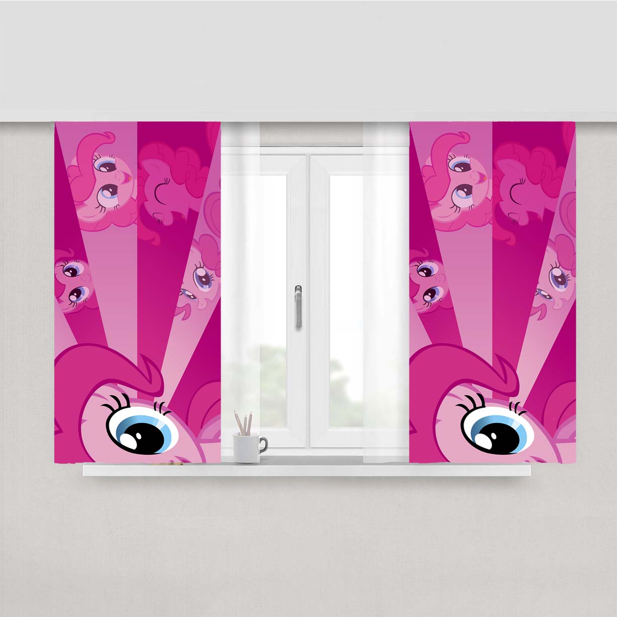Pinkie Pie Peach Skin Window Curtains