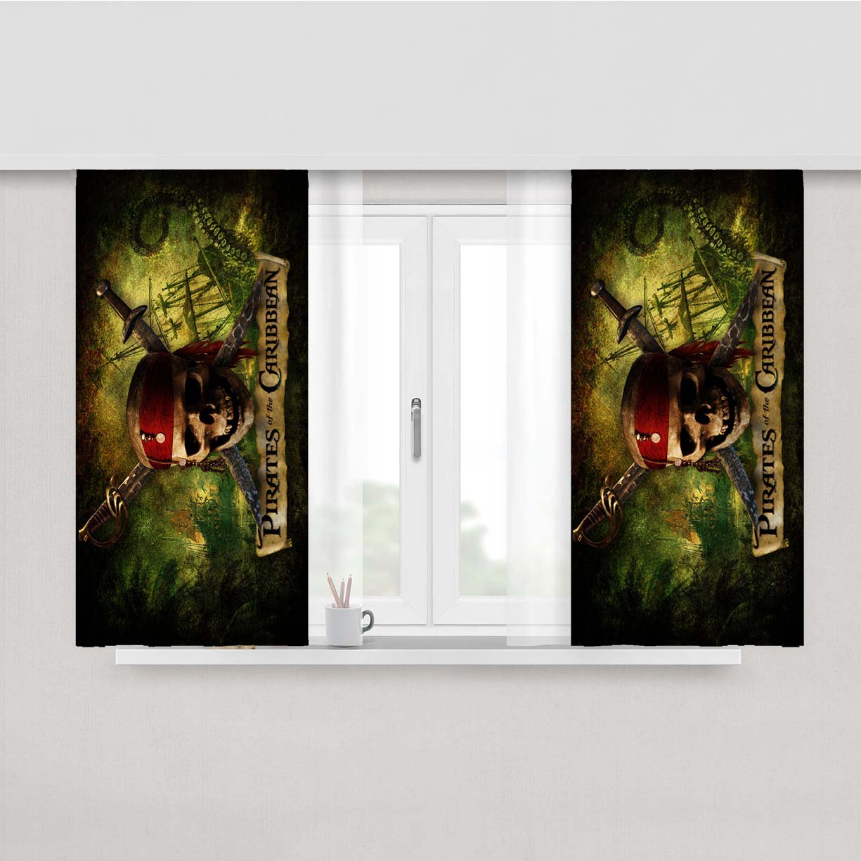 Pirates Of The Caribbean- Peach Skin Window Curtains