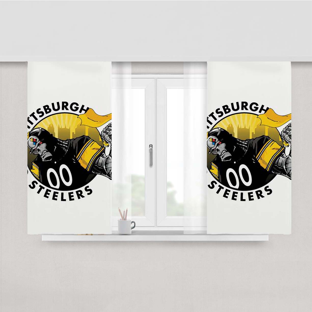 Pittsburgh Steelers Peach Skin Window Curtains