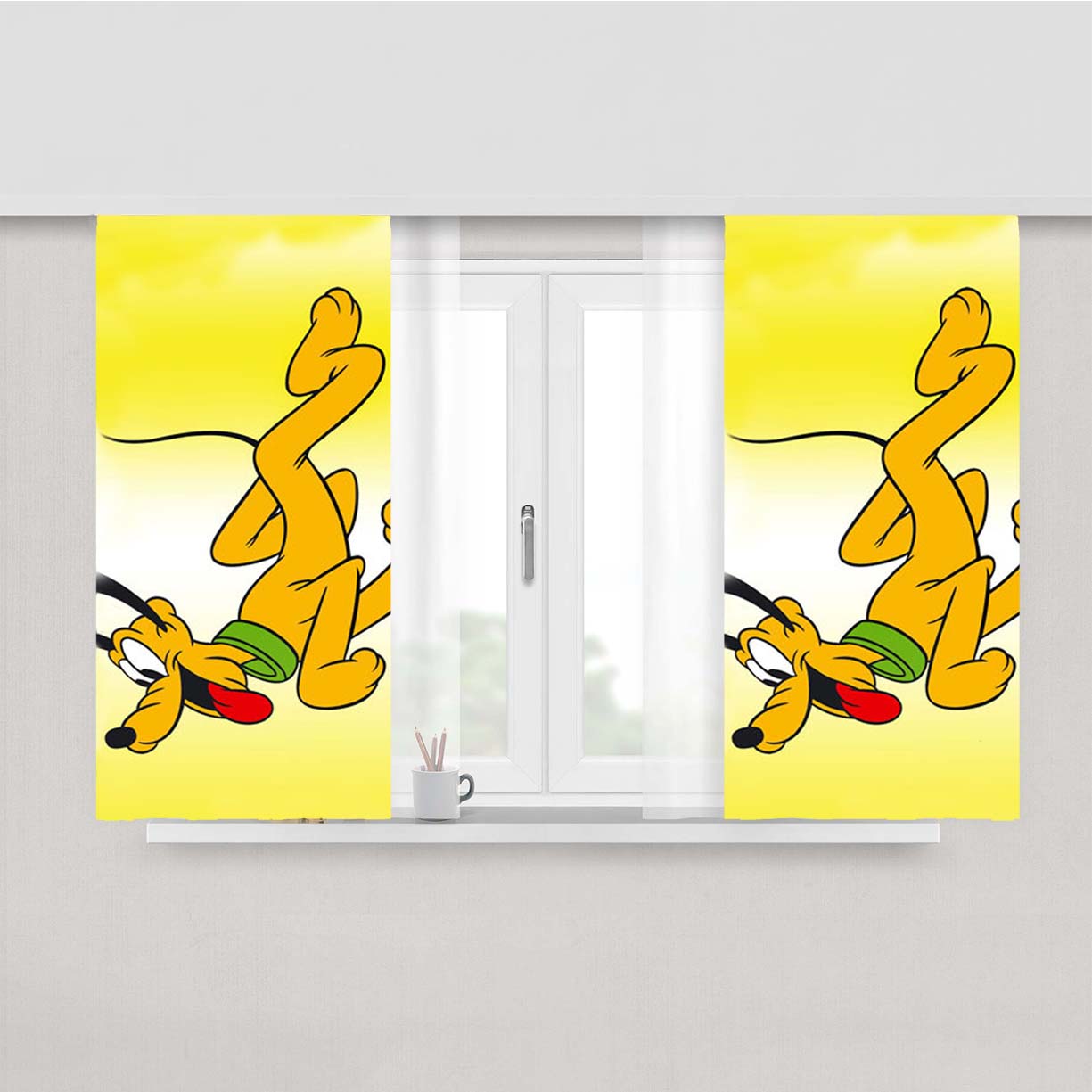 Pluto The Dog Peach Skin Window Curtains