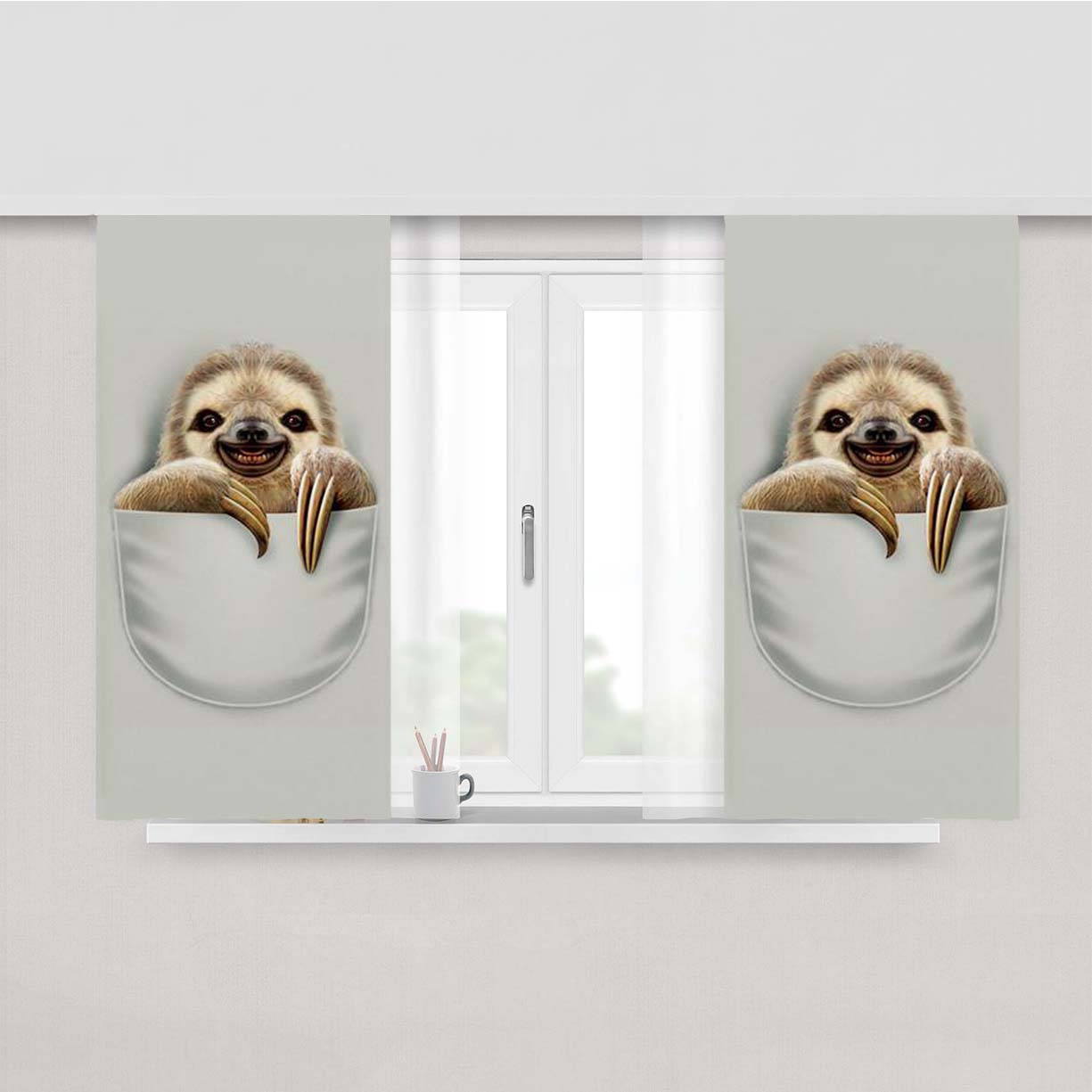 Pocket Sloth Peach Skin Window Curtains