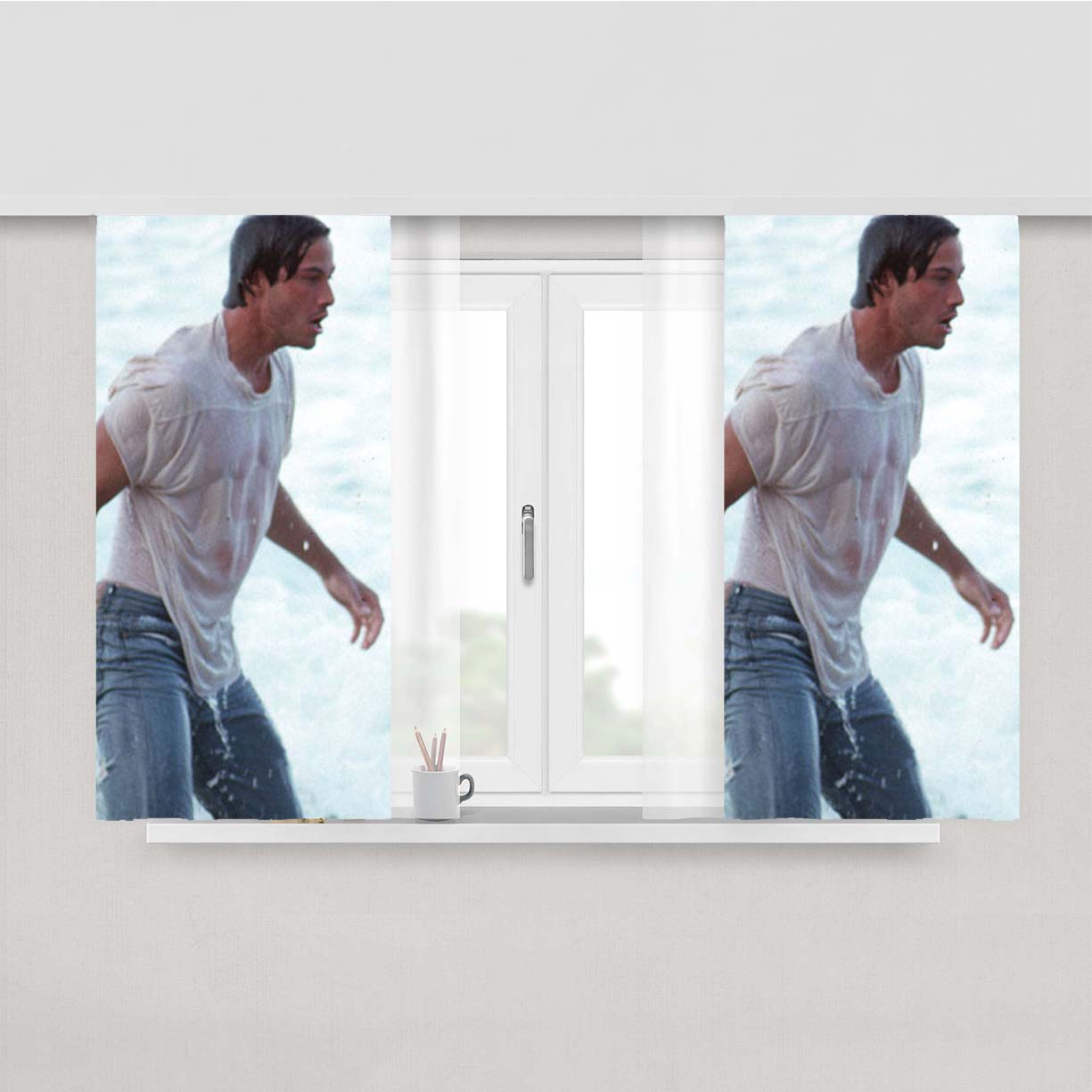Point Break Peach Skin Window Curtains