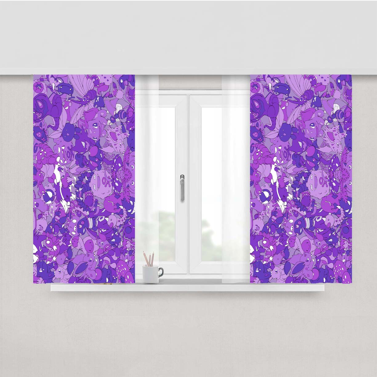 Poison Type Pokemon Peach Skin Window Curtains