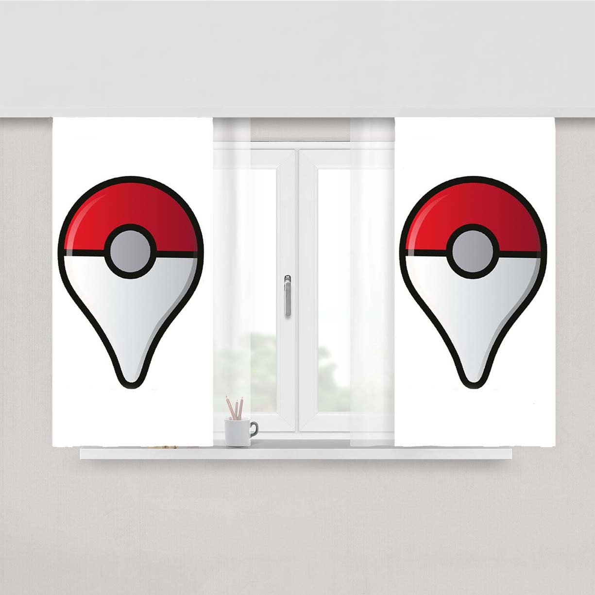 Pokémon Go Plus Peach Skin Window Curtains