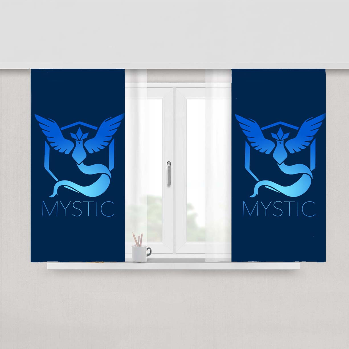 Pokémon Go Team Mystic Peach Skin Window Curtains