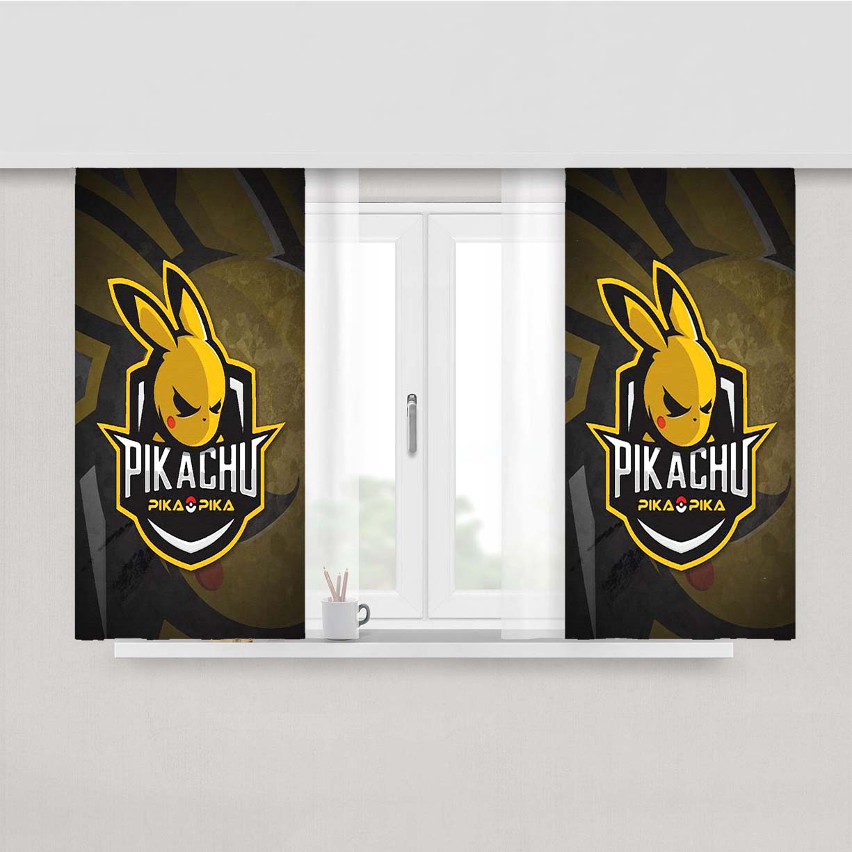 Pokemon Pikachu Pika Pika Peach Skin Window Curtains