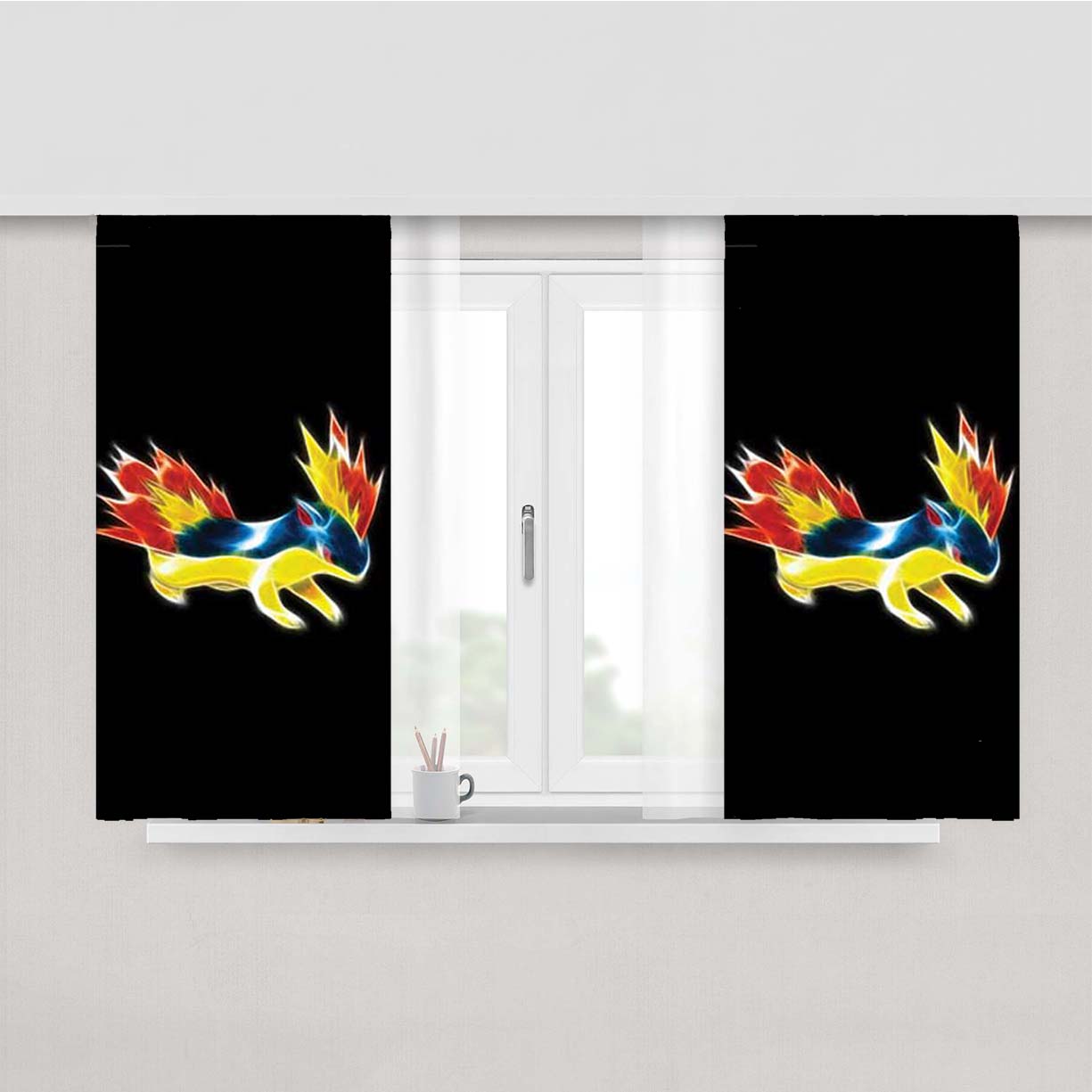 Pokemon Quilava Peach Skin Window Curtains