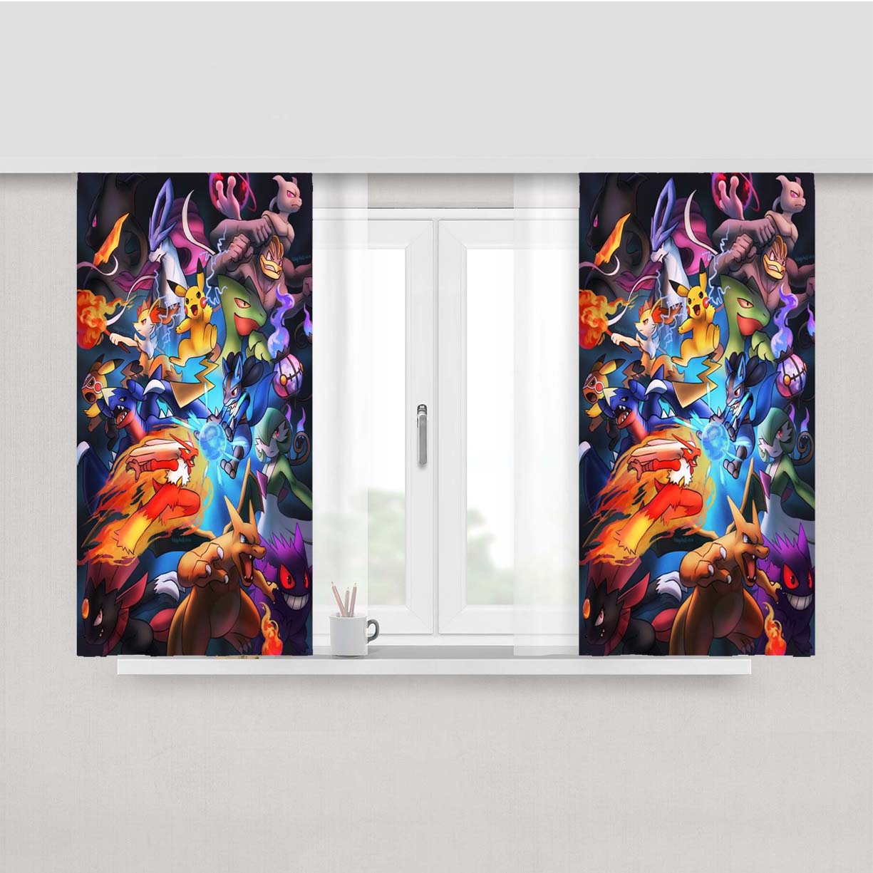 Pokemon Tournament Fanart Peach Skin Window Curtains