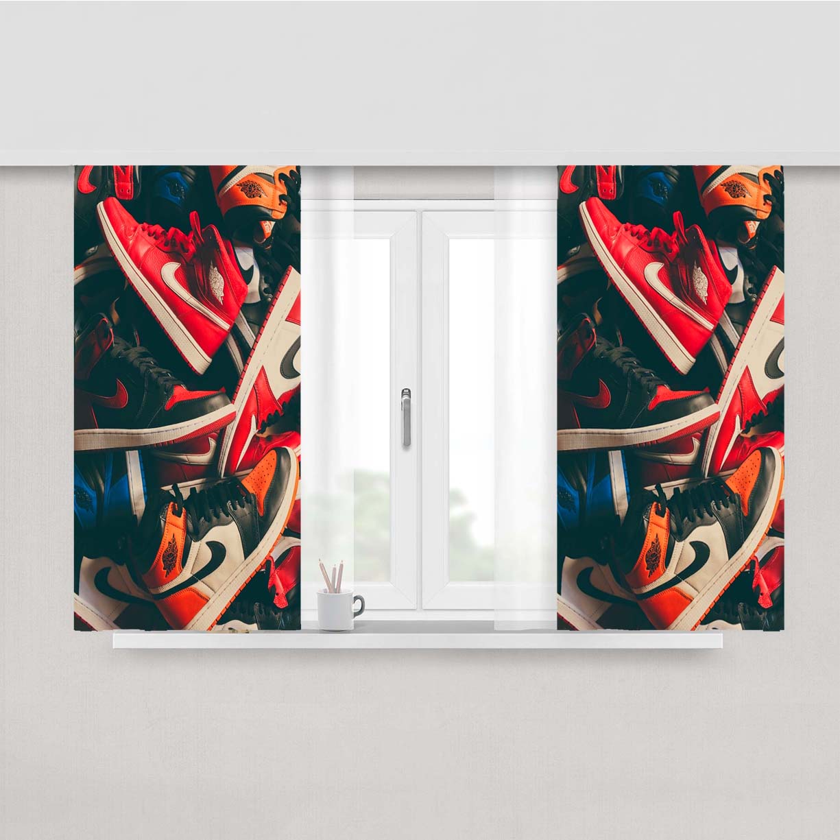 Port Sneaker Footwear Wallpaper Peach Skin Window Curtains