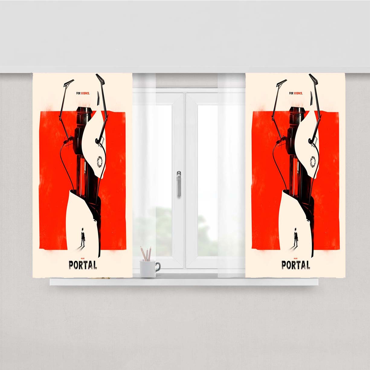 Portal For Science Peach Skin Window Curtains