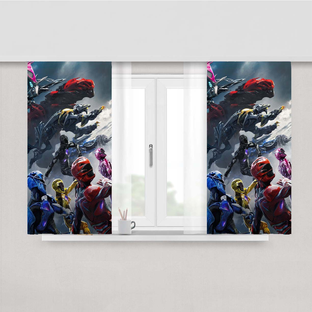 Power Rangers M Peach Skin Window Curtains